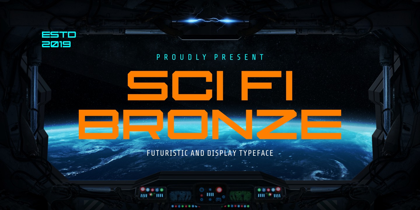 Пример шрифта Sci Fi Bronze